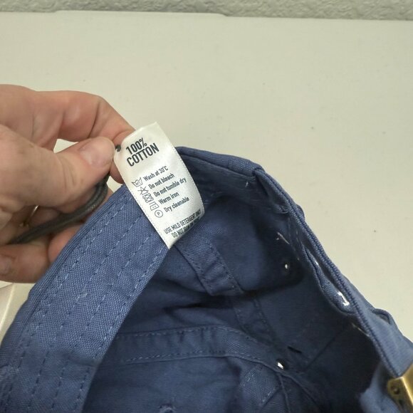 Old Khaki Unrestricted Mountain Goat Applique Distressed Strapback Hat Cap NEW - Picture 6 of 7